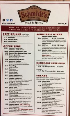 Menu photo 3 Schmidt's Towne Tap Elburn, IL