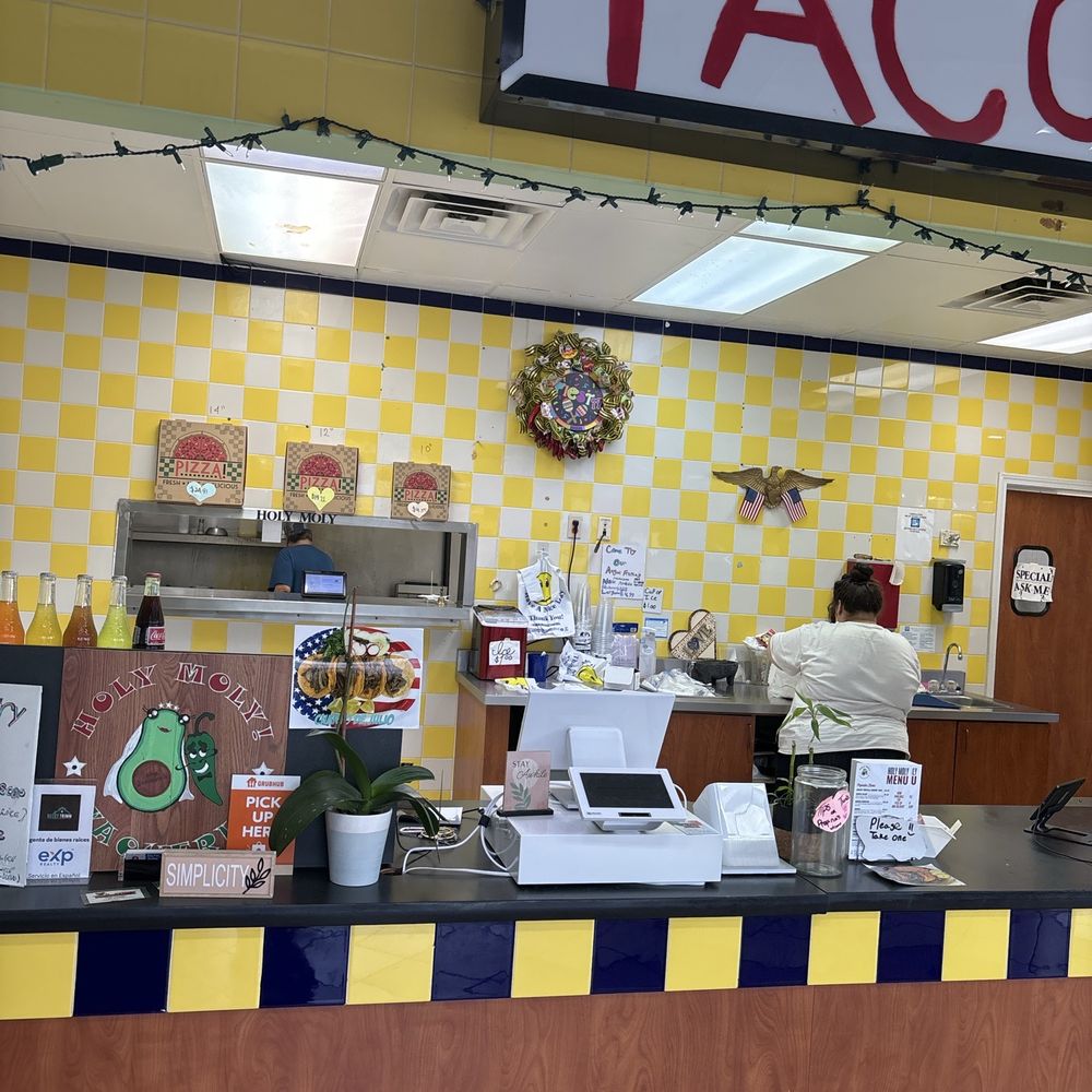 Holy Moly - The only cook and the 10 year old cashier. Small tan-ish picture by PayPad is the "Stay Awhile sign" - Mexican Near Me - Oakland, Tennessee Holy Moly - The only cook and the 10 year old cashier. Small tan-ish picture by PayPad is the "Stay Awhile sign" - Mexican Near Me - Oakland, Tennessee