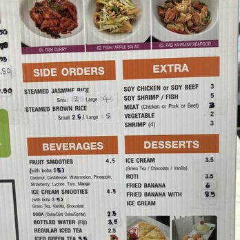 Baan Thai - Sides and dessert menu - Thai Near Me - Panorama City, California