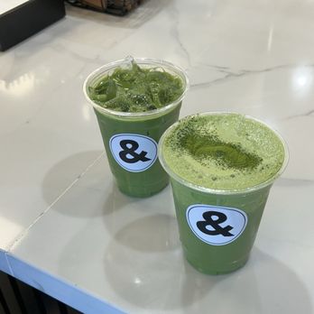 Coffee & - Oat milk matcha latte & matcha latte with almond milk - Coffee & Tea Near Me - Buena Park, California Coffee & - Oat milk matcha latte & matcha latte with almond milk - Coffee & Tea Near Me - Buena Park, California