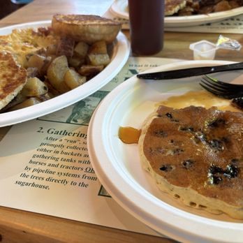 Benton's Sugar Shack - Blueberry pancake and ham, cheese and tomato omelette - Breakfast & Brunch Near Me - Thornton, New Hampshire Benton's Sugar Shack - Blueberry pancake and ham, cheese and tomato omelette - Breakfast & Brunch Near Me - Thornton, New Hampshire