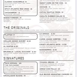 New menu/prices