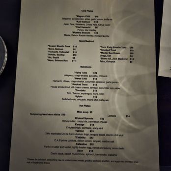 Uglyfish - Dinner menu - Sushi Bars Near Me - Raleigh, North Carolina