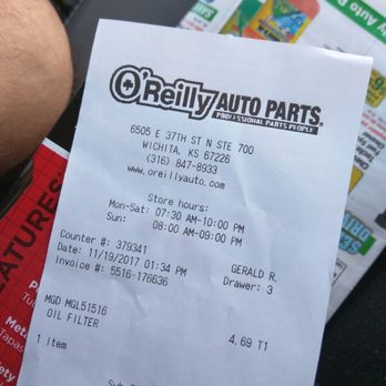 O Reilly Auto Parts Auto Parts Supplies 6505 E 37th St N Wichita Ks Phone Number