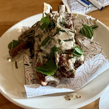 Squable - mesquite smoked lamb ribs - Modern European Near Me - Houston, Texas Squable - mesquite smoked lamb ribs - Modern European Near Me - Houston, Texas
