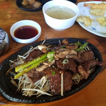 Sura - The best steak and shrimp in town! Kalbi, marinated charred cubes of quality, tender, juicy beef with dipping sauce so good!   Kamsahamnida! - Korean Near Me - Oxnard, California
