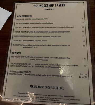 Menu photo 6 The Workshop Tavern Aberdeen, NC Menu photo 6 The Workshop Tavern Aberdeen, NC