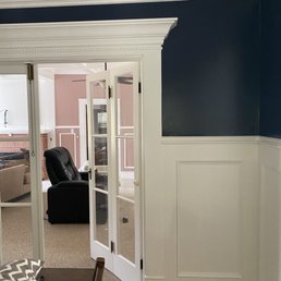 Dining room - they did the Naval Blue and repainted ALL the white.