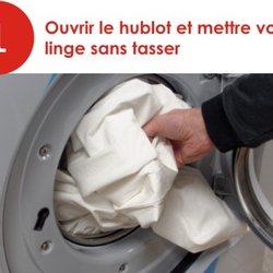 Laverie Painlevé - Ouvrir le hublot et mettre le linge sans le tasser