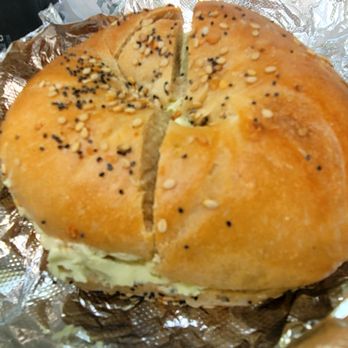 Ess-a-Bagel - Everything seed bagel with avocado cream cheese - Bagels Near Me - New York, New York Ess-a-Bagel - Everything seed bagel with avocado cream cheese - Bagels Near Me - New York, New York