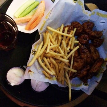 Buffalo Wild Wings - 6 boneless Honey BBQ + 6 Jamaican Jerk wings + fries + veggies = ~$15 - Sports Bars Near Me - Blaine, Minnesota