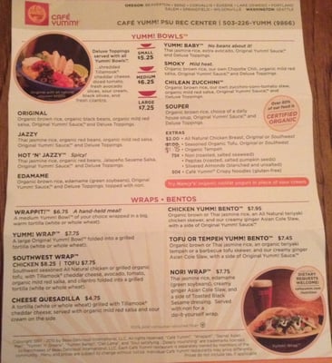 Menu photo 3 Cafe Yumm! - PSU Rec Center Portland, OR
