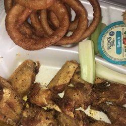 Wing Shack - Lemon Pepper wings w/ onion rings