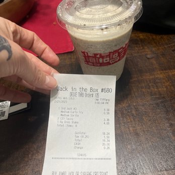 Jack in the Box - This is what she gave me for a Regular shake. - Fast Food Near Me - Bay City, Texas Jack in the Box - This is what she gave me for a Regular shake. - Fast Food Near Me - Bay City, Texas