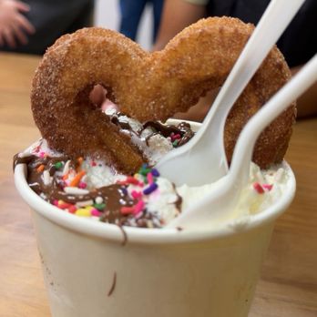 Mmm Churros - Churro Sundae Vanilla ice cream Churro Whip cream Nutella drizzle Sprinkles - Desserts Near Me - Hollister, California Mmm Churros - Churro Sundae Vanilla ice cream Churro Whip cream Nutella drizzle Sprinkles - Desserts Near Me - Hollister, California