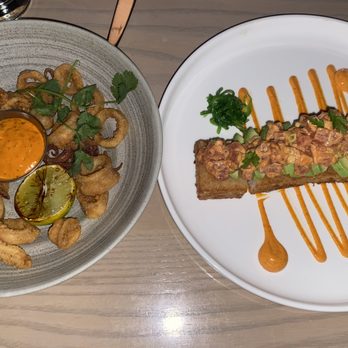 American Brass - Fried Calamari and Tuna Roll - Seafood Near Me - Long Island City, New York American Brass - Fried Calamari and Tuna Roll - Seafood Near Me - Long Island City, New York