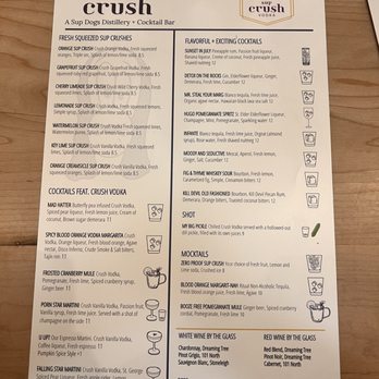 Crush Vodka - Menu (January 2025) - Cocktail Bars Near Me - Greenville, North Carolina Crush Vodka - Menu (January 2025) - Cocktail Bars Near Me - Greenville, North Carolina