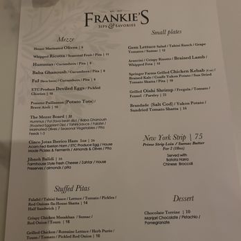 Frankie's Sips & Savories - Menu - Wine Bars Near Me - Cincinnati, Ohio