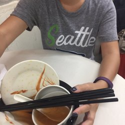 明記 - They give you a big bowl to "wash" your plates/utensils with hot tea BEFORE you eat here #seemslegit #justlikewheniwasakid