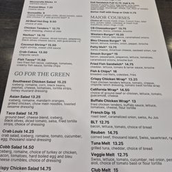 Current grill menu
