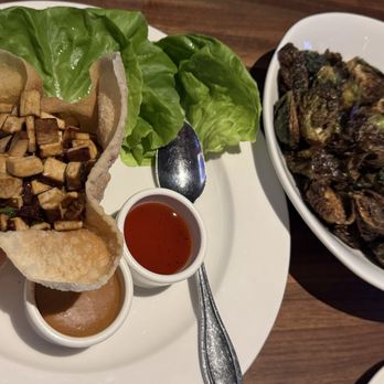 Yard House - Chicken Lettuce Wraps (but with tofu) and Crispy Brussels Sprouts - New American Near Me - Las Vegas, Nevada Yard House - Chicken Lettuce Wraps (but with tofu) and Crispy Brussels Sprouts - New American Near Me - Las Vegas, Nevada