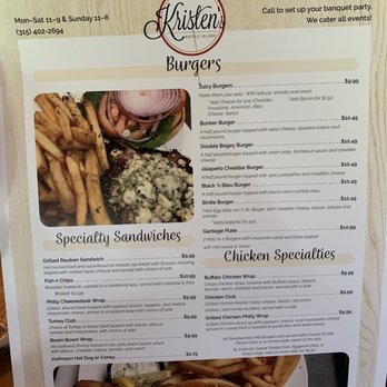 Kristens Kitchen - the menu for the restaurant - American Near Me - Fulton, New York Kristens Kitchen - the menu for the restaurant - American Near Me - Fulton, New York