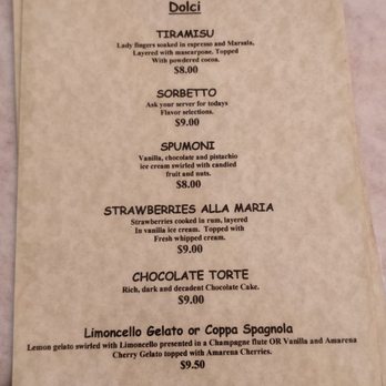 Calabria - Dessert Menu - Italian Near Me - Bothell, Washington