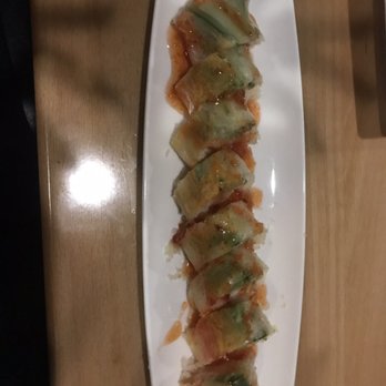 MoRi House - Arigato Roll Inside shrimp tempura, masago, crunchy, spicy mayo, roll with rice paper served with Chef's sweet chili sauce - really good - Sushi Bars Near Me - Suwanee, Georgia MoRi House - Arigato Roll Inside shrimp tempura, masago, crunchy, spicy mayo, roll with rice paper served with Chef's sweet chili sauce - really good - Sushi Bars Near Me - Suwanee, Georgia