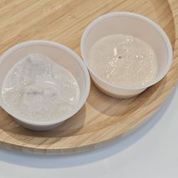 Taro (left) and Chai (right) Smooth Drink Sample
