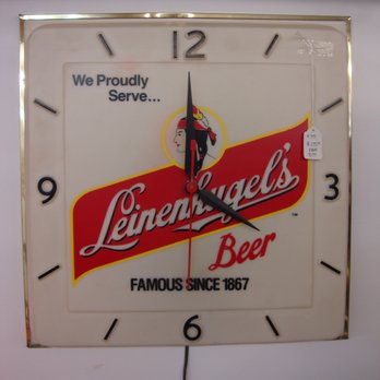 Treasures Under Sugar Loaf - A vintage Leinenkugel's Beer clock! - Antiques Near Me - Winona, Minnesota