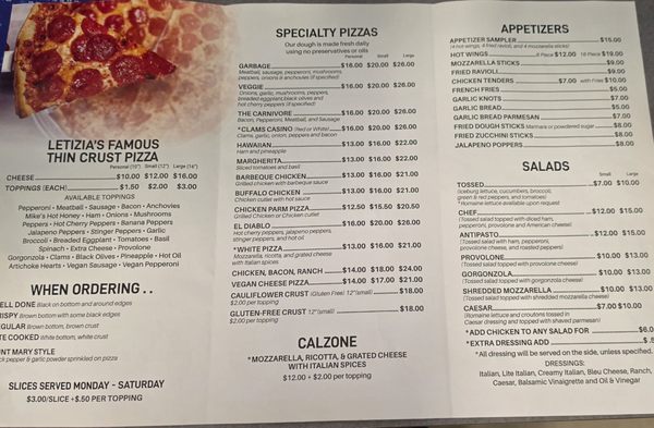Menu photo 2 Letizia's Pizza Norwalk, CT Menu photo 2 Letizia's Pizza Norwalk, CT