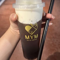 Osmanthus oolong with cheese foam & boba Osmanthus oolong with cheese foam & boba