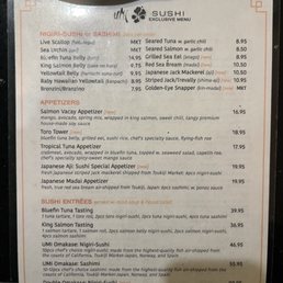 Exclusive menu Exclusive menu