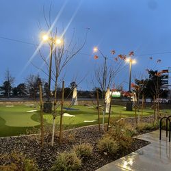Front 9 of PuttTek Flagstaff on a rainy day.