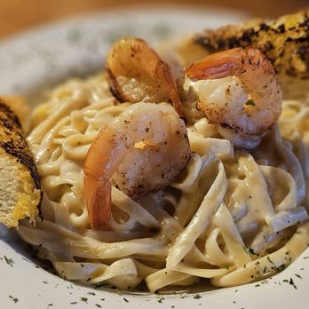 The Outpost Steakhouse - Fettuchini alfredo with shrimp - Steakhouses Near Me - Burney, California The Outpost Steakhouse - Fettuchini alfredo with shrimp - Steakhouses Near Me - Burney, California