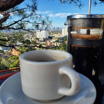 The Griddle Cafe - French pressed dark roast w a view - Breakfast & Brunch Near Me - Los Angeles, California
