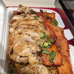 Trini's Chinese Bites - Char Siu Kai Fan - Roast Char Siu Pork, Chinese style chicken, and fried rice