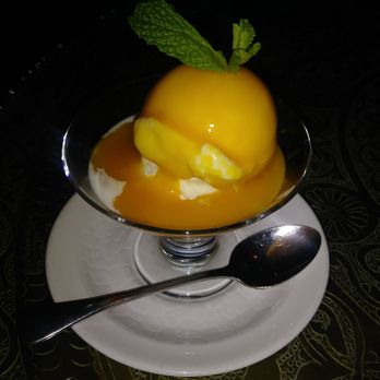 Sultan's Tent - Vanilla ice cream with Mango Sauce - Moroccan Near Me - Calgary, Alberta