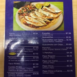 Loros Taqueria - The entree side of the menu.