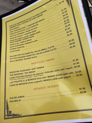 Menu photo 8 Kuljit India Saint-Laurent, QC