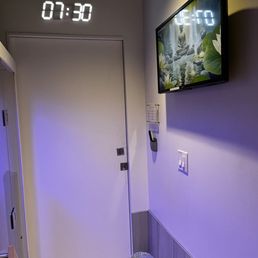 TV (across from sauna) and a clock above the door to help you keep track of your time TV (across from sauna) and a clock above the door to help you keep track of your time