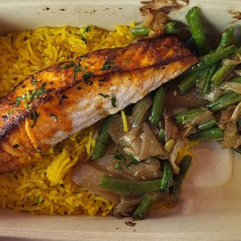 Proper Food - Salmon with vegetables, sauce and Rice - Sandwiches Near Me - San Francisco, California Proper Food - Salmon with vegetables, sauce and Rice - Sandwiches Near Me - San Francisco, California