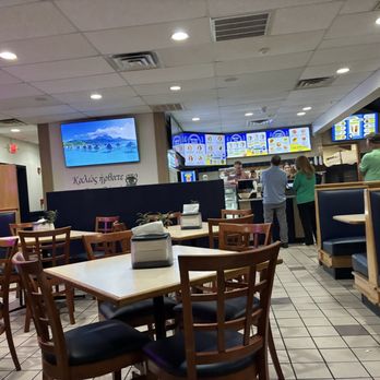 Gyro District - Inside in one of the window booth facing counter - Greek Near Me - Orland Park, Illinois Gyro District - Inside in one of the window booth facing counter - Greek Near Me - Orland Park, Illinois