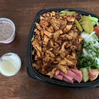 The Levant Kitchen - Chicken Shawarma Bowl (half rice, half salad) - Mediterranean Near Me - Canton, Michigan