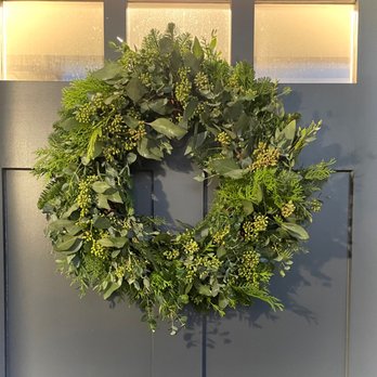 Brookes Flowers - Custom eucalyptus and cedar wreath - Florists Near Me - Redondo Beach, California Brookes Flowers - Custom eucalyptus and cedar wreath - Florists Near Me - Redondo Beach, California