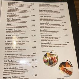 The sushi rolls- menu The sushi rolls- menu