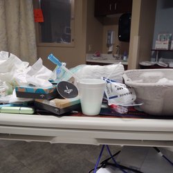 HCA Florida JFK North Hospital - This was taken in the ICU at 0130 am. This was the rare time I was allowed to wash. This is an example of the care you get in an ICU