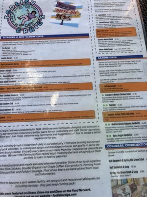 Menu photo 8 Foolish Craig's Cafe Boulder, CO