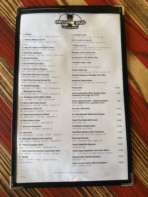 Menu photo 2 The Peculiar Pub Bradenton, FL Menu photo 2 The Peculiar Pub Bradenton, FL