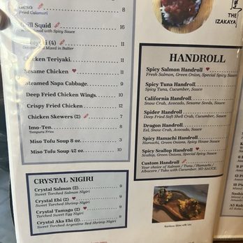 The Izakaya - Appetizer and hand roll menu - Sushi Bars Near Me - Sacramento, California